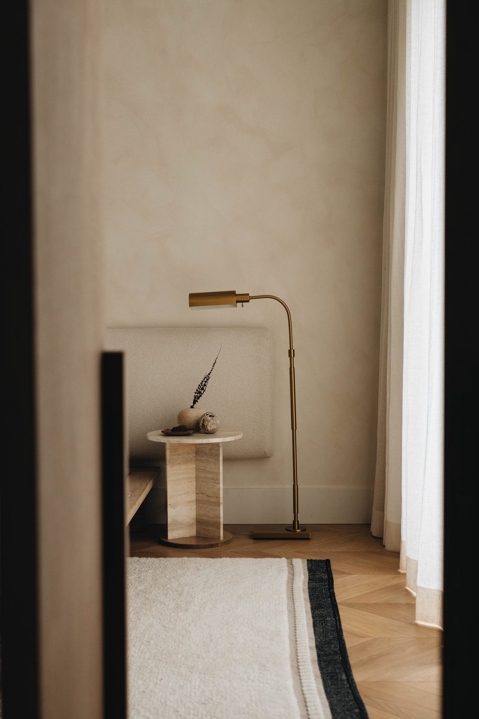 Venetian plaster bedroom interior