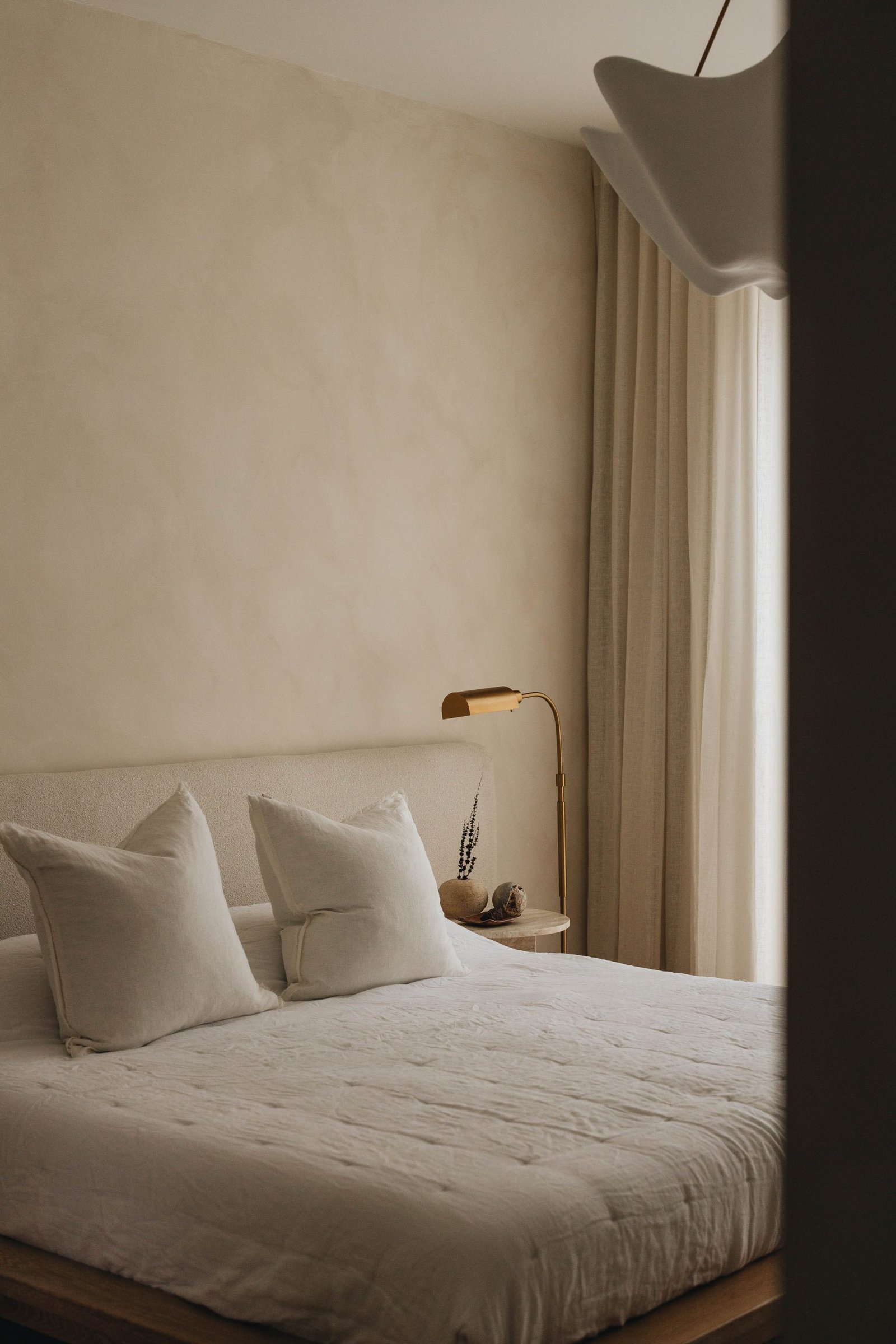 Luxury interior with plaster walls