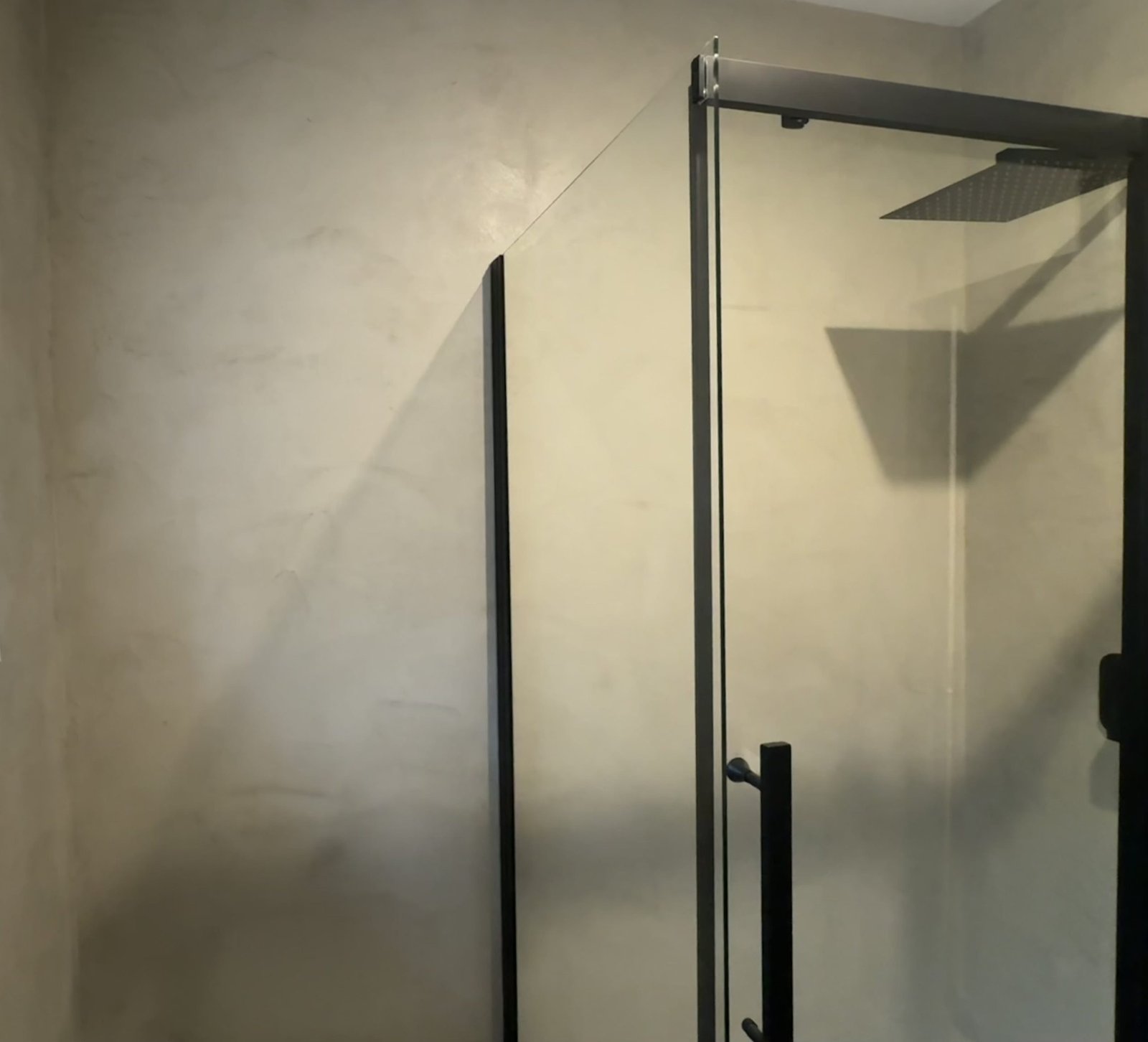 Microcement shower enclosure